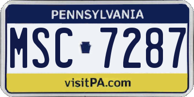 PA license plate MSC7287