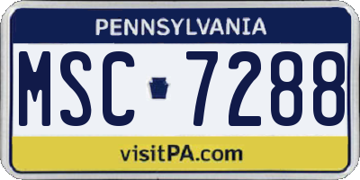 PA license plate MSC7288