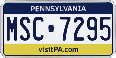 PA license plate MSC7295