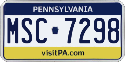 PA license plate MSC7298