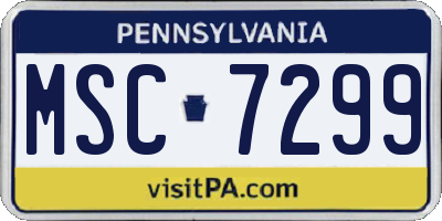 PA license plate MSC7299