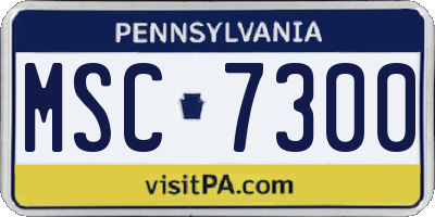 PA license plate MSC7300