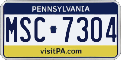 PA license plate MSC7304