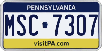 PA license plate MSC7307