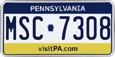 PA license plate MSC7308