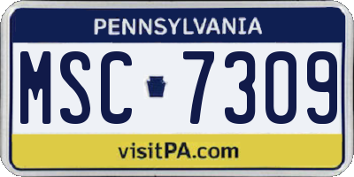 PA license plate MSC7309