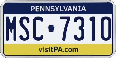 PA license plate MSC7310