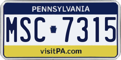 PA license plate MSC7315
