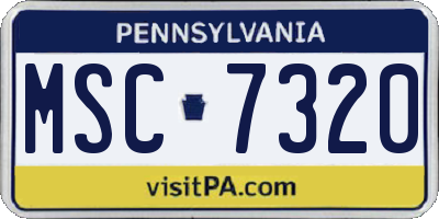 PA license plate MSC7320