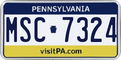 PA license plate MSC7324