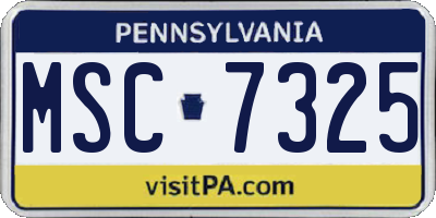 PA license plate MSC7325