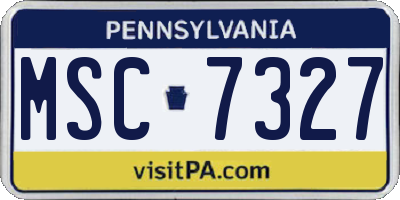 PA license plate MSC7327