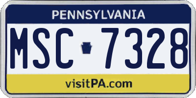 PA license plate MSC7328