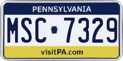 PA license plate MSC7329