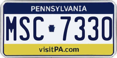 PA license plate MSC7330