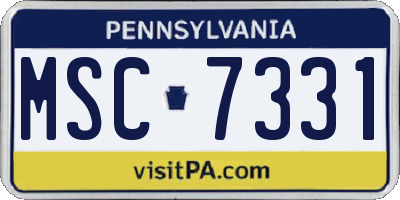 PA license plate MSC7331
