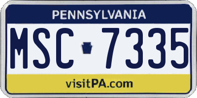 PA license plate MSC7335