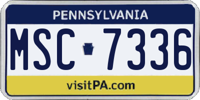 PA license plate MSC7336