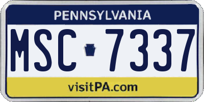 PA license plate MSC7337