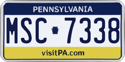 PA license plate MSC7338
