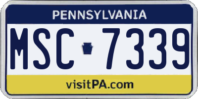 PA license plate MSC7339
