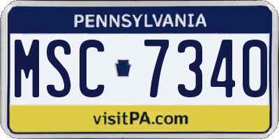 PA license plate MSC7340