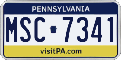 PA license plate MSC7341