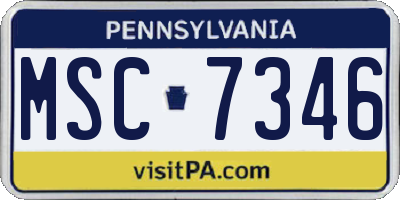 PA license plate MSC7346
