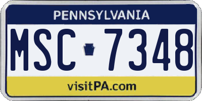PA license plate MSC7348