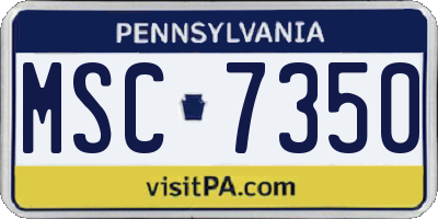PA license plate MSC7350