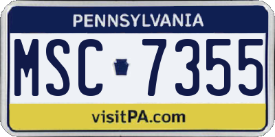 PA license plate MSC7355