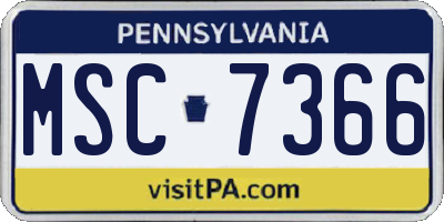 PA license plate MSC7366