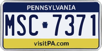 PA license plate MSC7371
