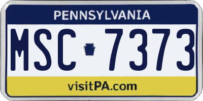 PA license plate MSC7373