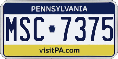 PA license plate MSC7375