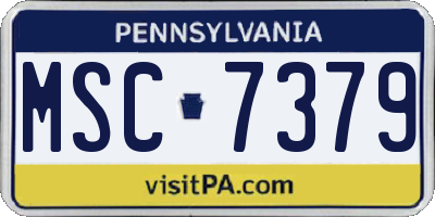 PA license plate MSC7379
