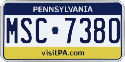 PA license plate MSC7380