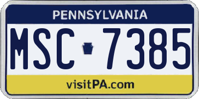 PA license plate MSC7385