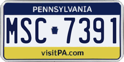 PA license plate MSC7391