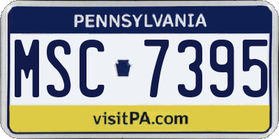 PA license plate MSC7395