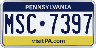 PA license plate MSC7397
