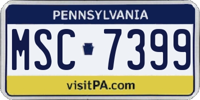 PA license plate MSC7399