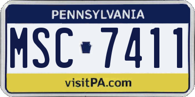 PA license plate MSC7411