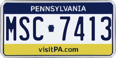 PA license plate MSC7413