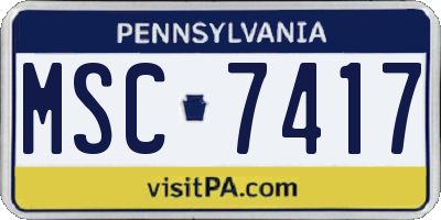 PA license plate MSC7417