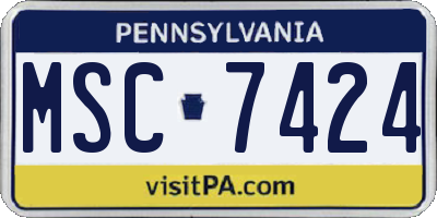 PA license plate MSC7424