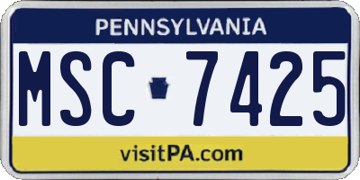 PA license plate MSC7425