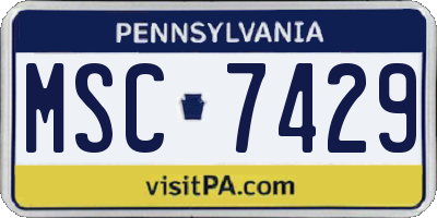 PA license plate MSC7429