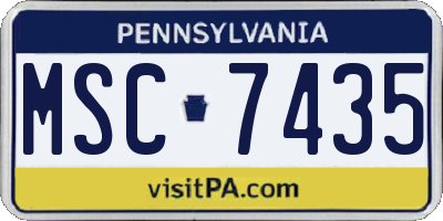 PA license plate MSC7435