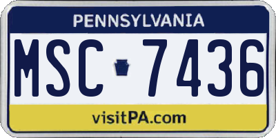 PA license plate MSC7436
